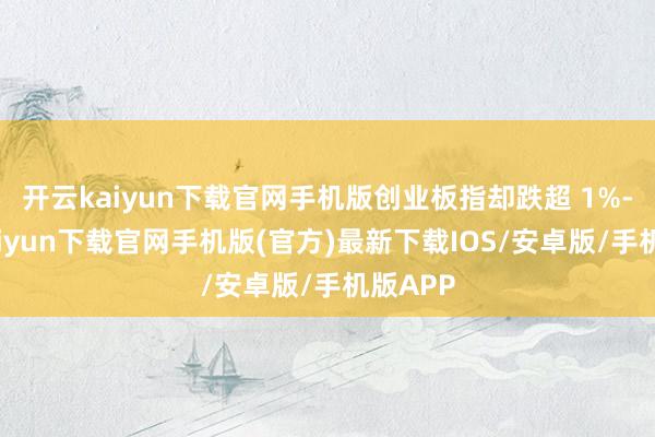 开云kaiyun下载官网手机版创业板指却跌超 1%-开云kaiyun下载官网手机版(官方)最新下载IOS/安卓版/手机版APP